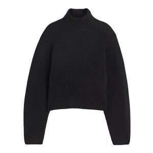 H&M Rib-knit Mock Turtleneck Sweater - Black - Extra Small